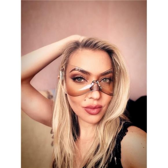 Clear Infinity Chic Shield Sunglasses - Picture 5 of 6